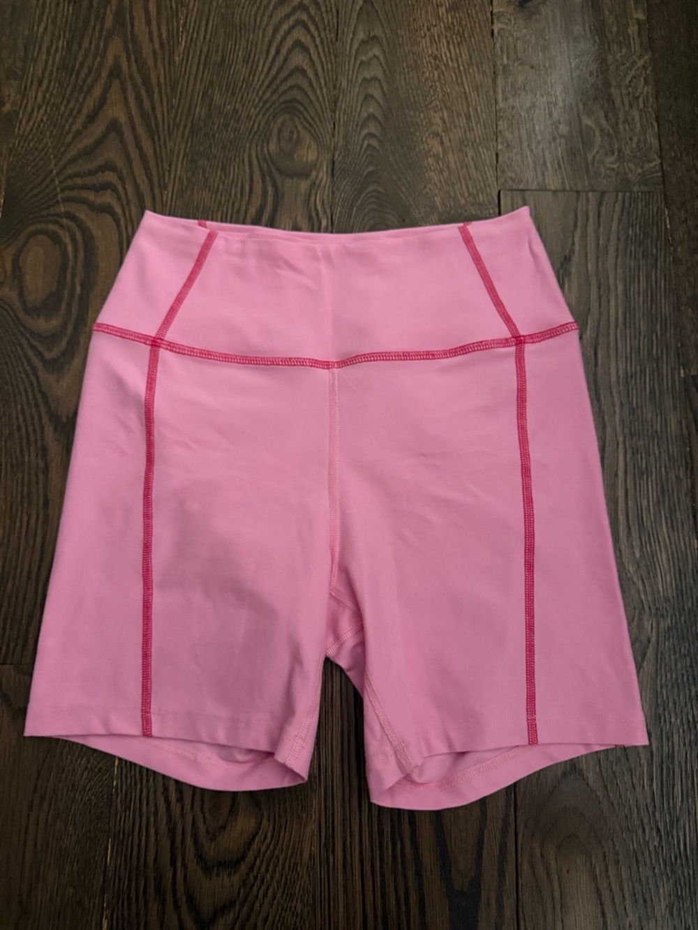 Year of Ours Pink Seam-Detail Bike Shorts